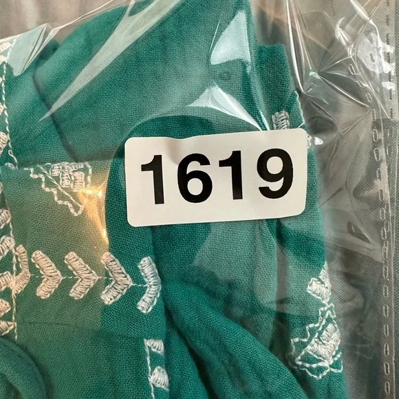 SOFT Surroundings Tropical Green JOLIE EMBROIDERED Cotton MIDI Dress PXL #1619 - Picture 12 of 12